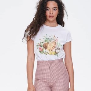 NWT Short Sleeve Angel Print Graphic Tee